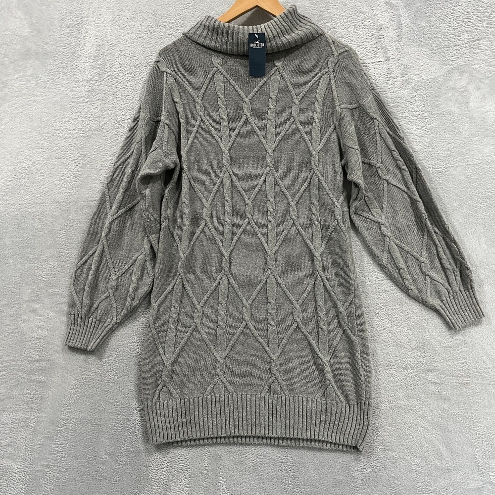 Hollister Sweater Dress Womens Medium Cable Knit Turtle Neck Knit Long‎ Sleeve